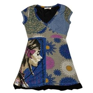 Pura Vida Blue Gray Fit and Flare Mini Dress pretty girl streetwear